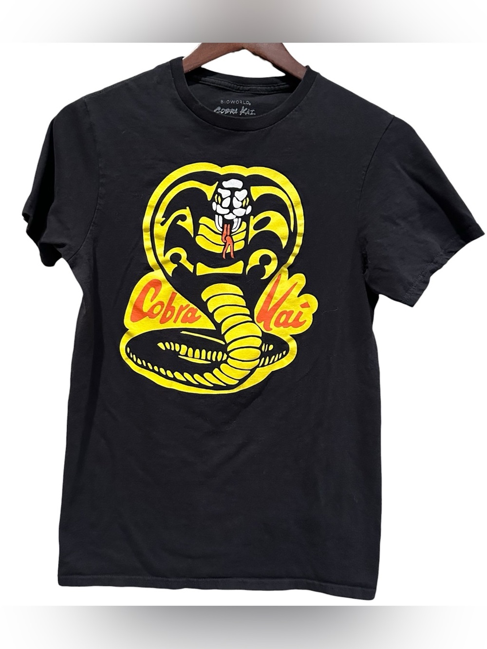 Cobra Kai BioWorld Black Cotton Mens Graphic T-Shirt Size Small